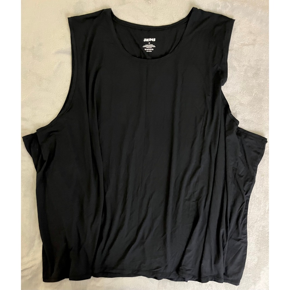 SKIMS Mens 5X Muscle Tank Onyx Black Sleeveless Super Soft Quiet Luxury Stretch